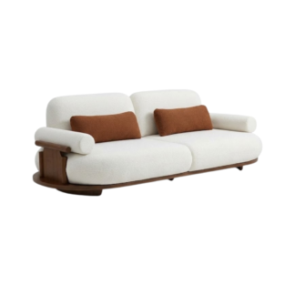 Modern Solid Teak Wood 2 Seater Sofa