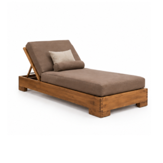 Teak Wood Outdoor Chaise Lounge Adjustable Sun Lounger