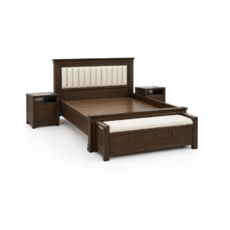 Teak Wood Upholstered Bedroom Furniture Set