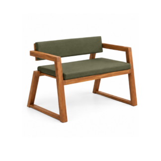 Solid Teak Wood Bench Lounge Chair