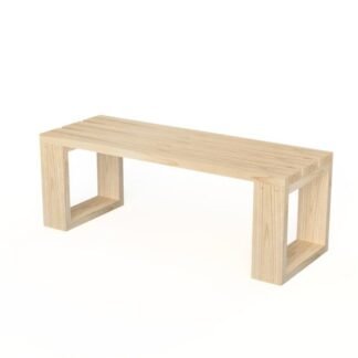 Premium Solid Teak Wood Outdoor Dining Bench Rectangular Patio Slatted Bench with Loop Legs