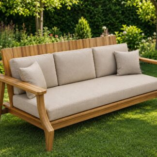 Teak Wood Outdoor Sofa 3 Seater