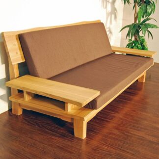 Teak Wood Sofa with Wide Armrests