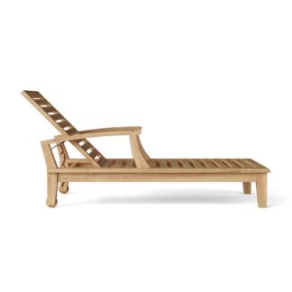 Teak Sun Lounger Slatted Patio
