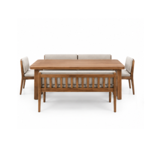 Modern Wooden Dining Bench Set