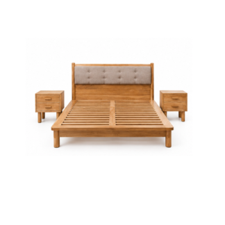 Teak Wood Tufted Bed Teak Wood Tufted Bed