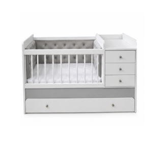 Baby Crib with Side Storage Cabinet