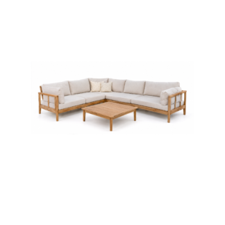 Modern Outdoor Wooden Sectional Sofa Set