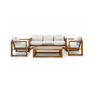 Modern Teak Wood Patio Sofa