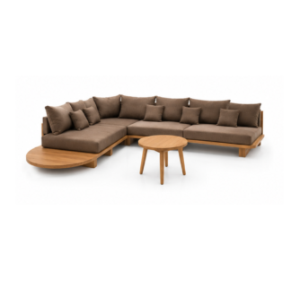 Solid Teak L Shape Outdoor Sofa