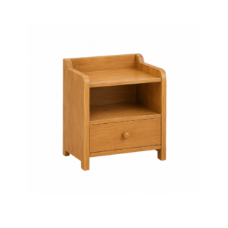 Solid Teak Wood Bedside Table with Drawer