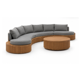 Solid Teak Wood Curved Outdoor Sofa Set