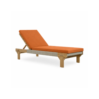 Teak Wood Outdoor Sun Lounger and Cushion