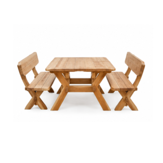 Teak Wood Table Bench Set Outdoor Garden