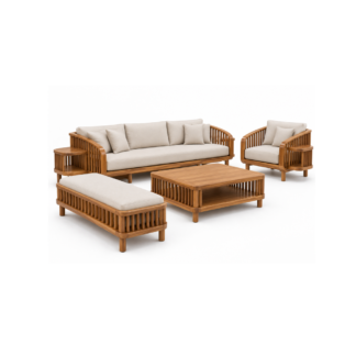 Solid Teak Patio Lounge Furniture Set