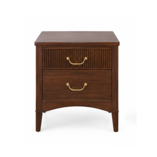 Modern Walnut Nightstand Solid Wood Bedside Cabinet