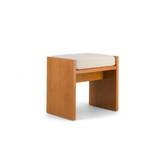 Teak Wood Upholstered Cushion Bench