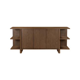 Dark Wood TV Cabinet with Shelves