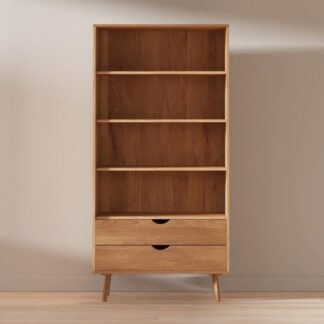 Teak Book Storage 2Handleless Drawers