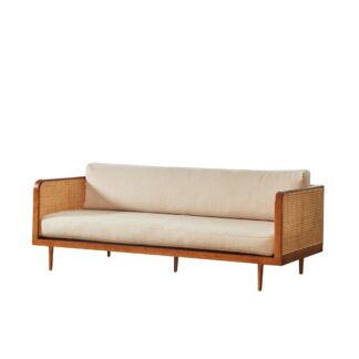 Teak Sofa with Natural Rattan