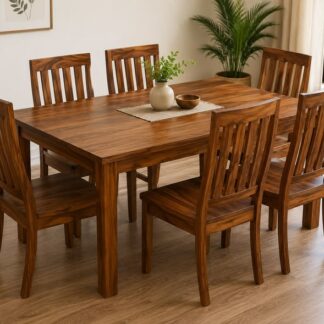 Dining Table 6 Vertical Slatted Chair