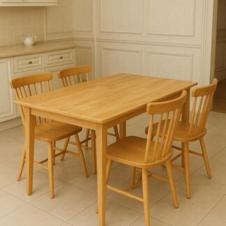Dining Table Set Spindle Back Chairs