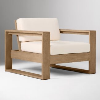 Teak Lounge Chair Geometric Sled Base