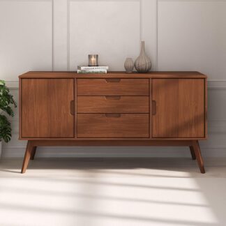 Teak Sideboard 3Center Drawers 2Doors