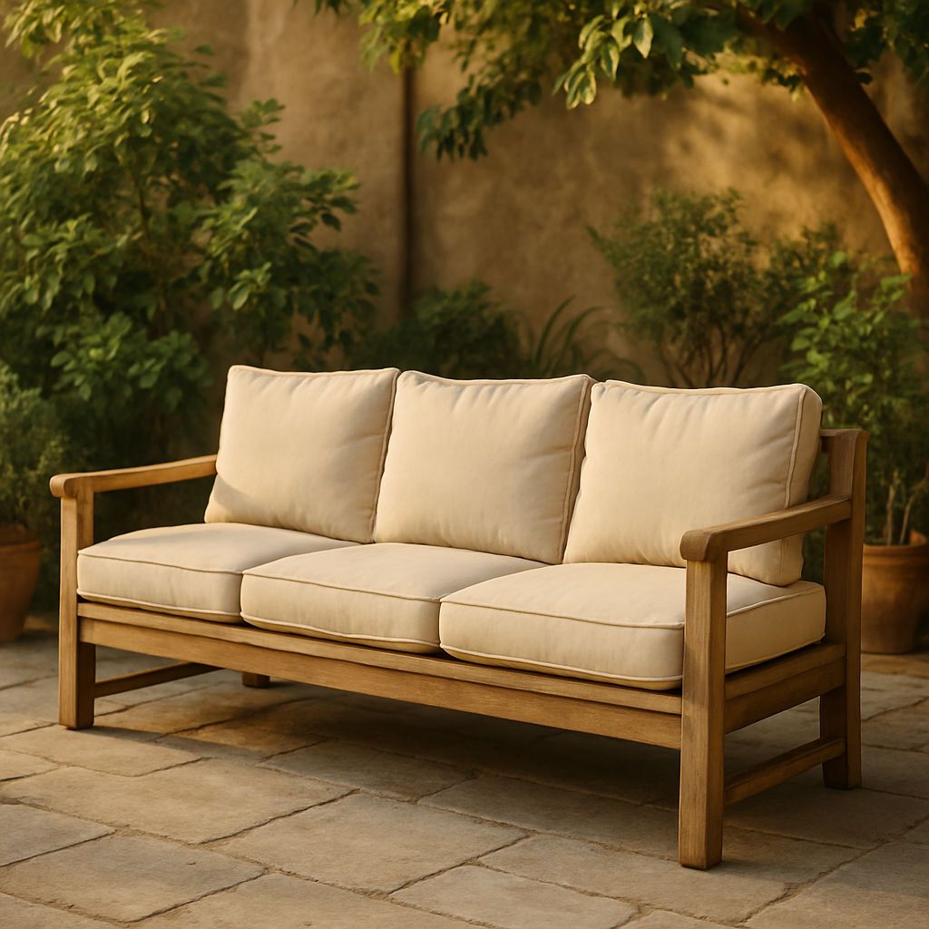 Tea 3Seater Sofa Cream Cushions