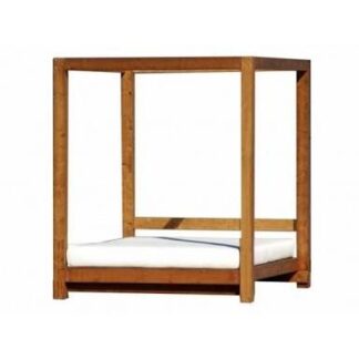Modern Teak Wood Canopy Bed Frame